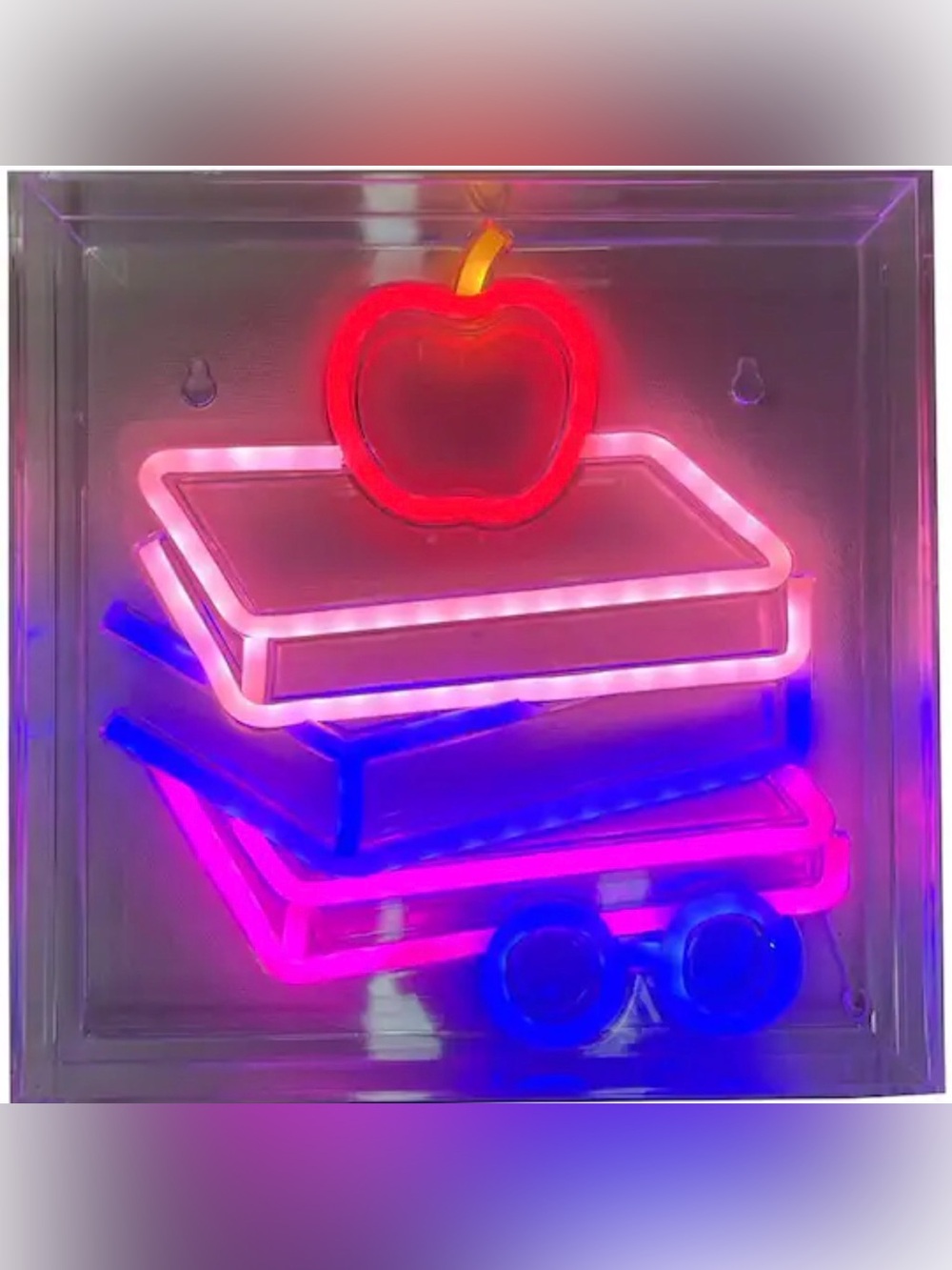 Class Rules!" LED Neon Sign – Books, Apple & Glasses new